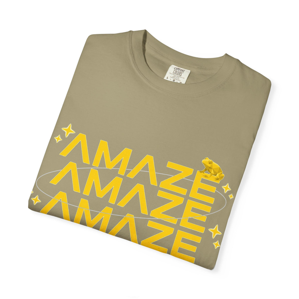Amaze Amaze Amaze Shirt, Retro Stacked Type Tee, Tiny Frog Graphic Shirt, Funny Minimal Gift