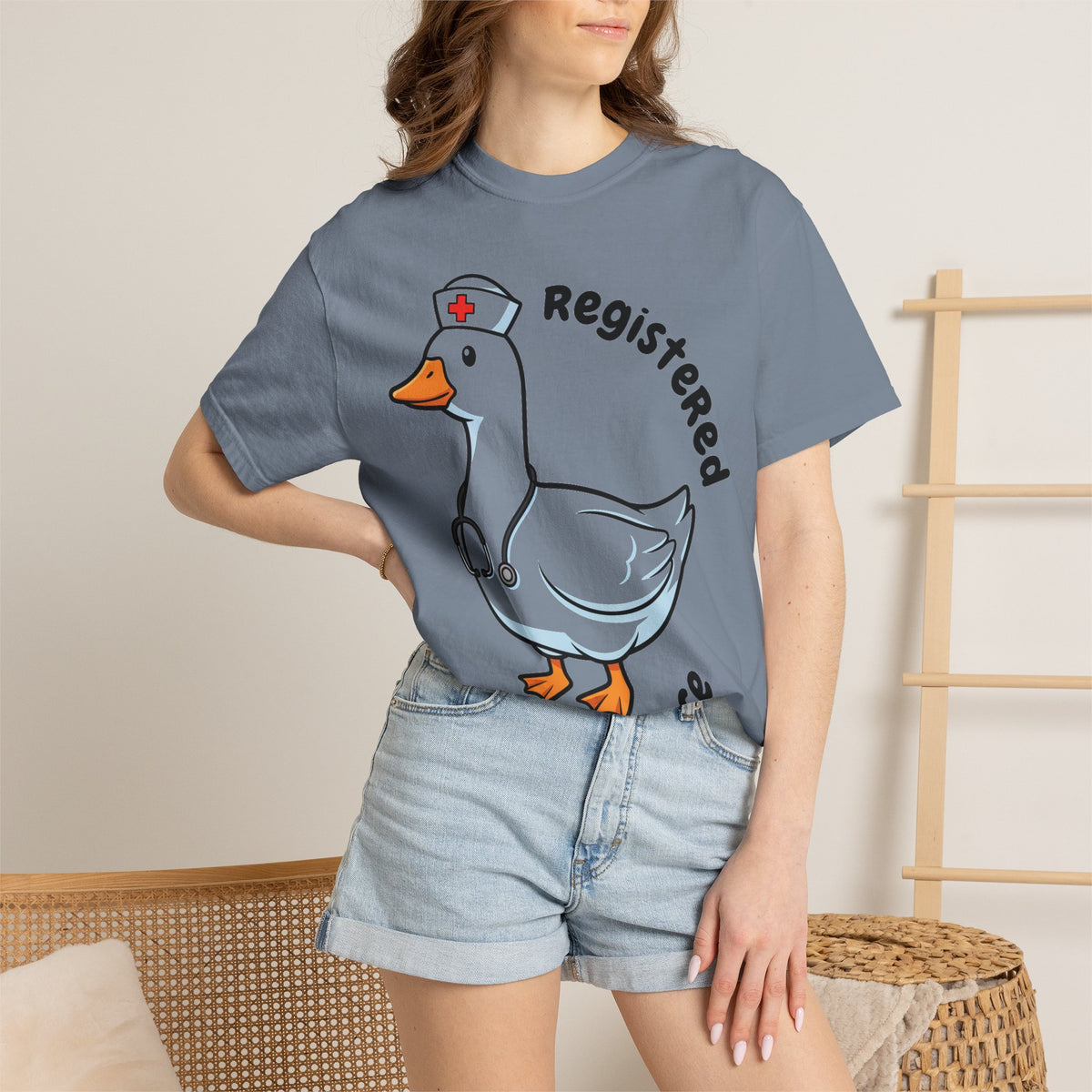 Registered Silly Goose Curved Shirt, Nurse Goose Stethoscope Tee, Funny Nurse Shirt, RN Gift