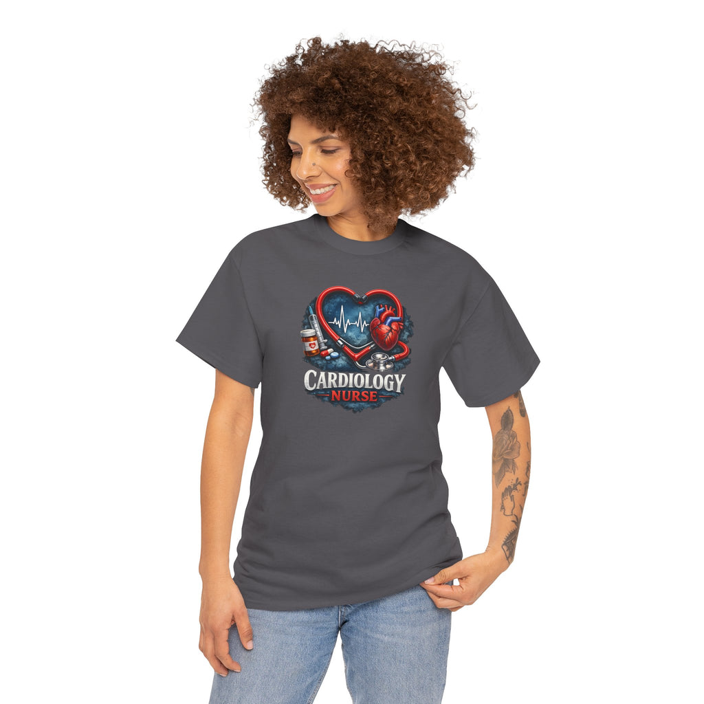 Cardiology Nurse T-Shirt — Heartbeat Stethoscope Design