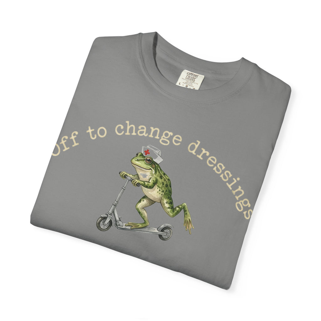 Off To Change Dressings Shirt, Funny Nurse Frog Scooter Tee, Wound Care RN Shirt, Nurse Gift