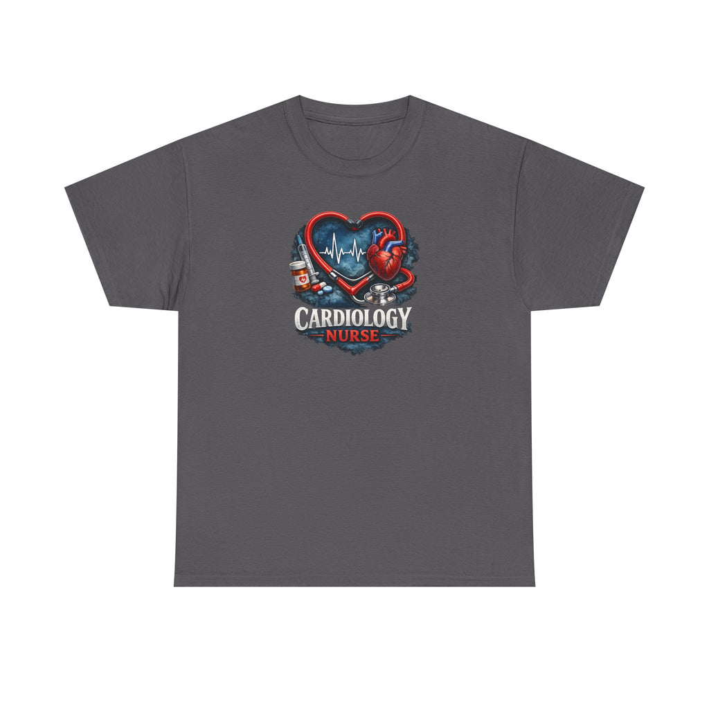 Cardiology Nurse T-Shirt — Heartbeat Stethoscope Design