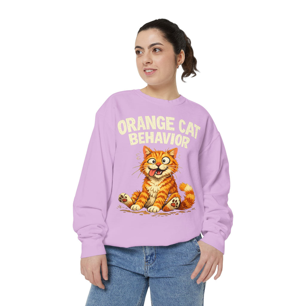 Orange Cat Behavior Sweatshirt — Cute Ginger Kitty Graphic Pullover