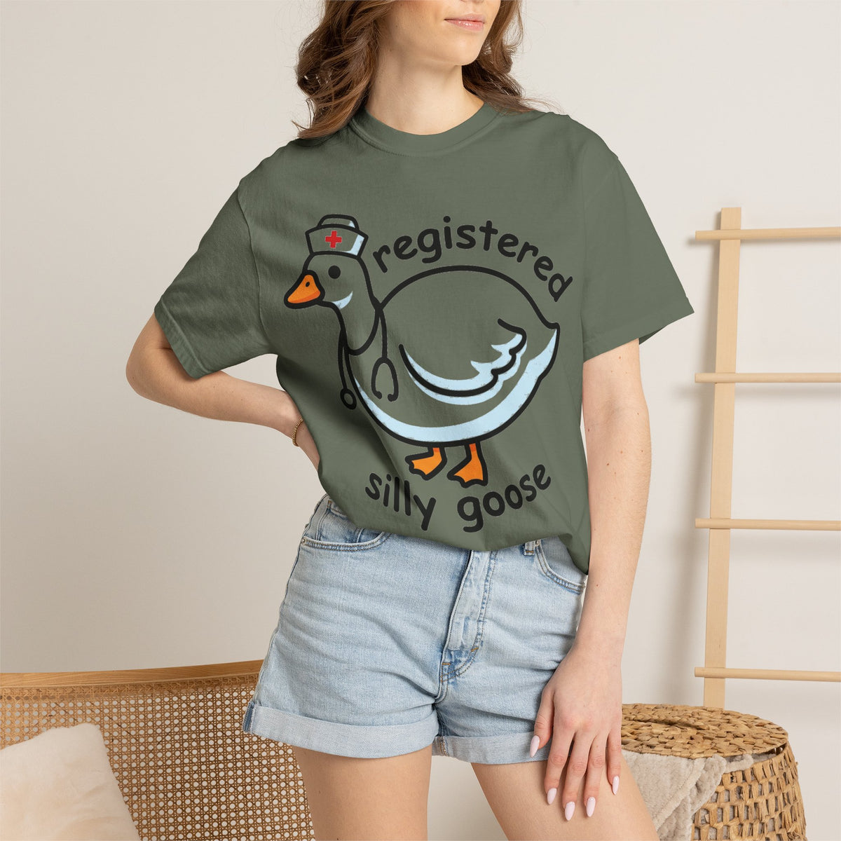 Registered Silly Goose Wide Shirt, Long Neck Nurse Goose Tee, Funny Nurse Shirt, RN Gift