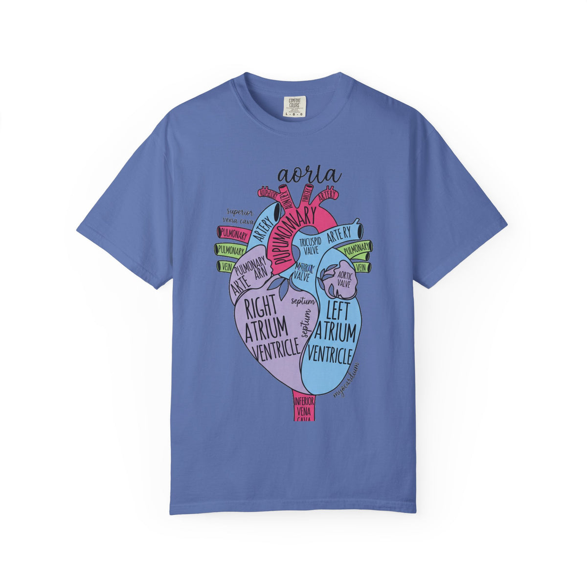 Labelled Heart Anatomy Shirt, Pastel Cardiac Diagram Tee, Nursing School Shirt, Cardiology Gift