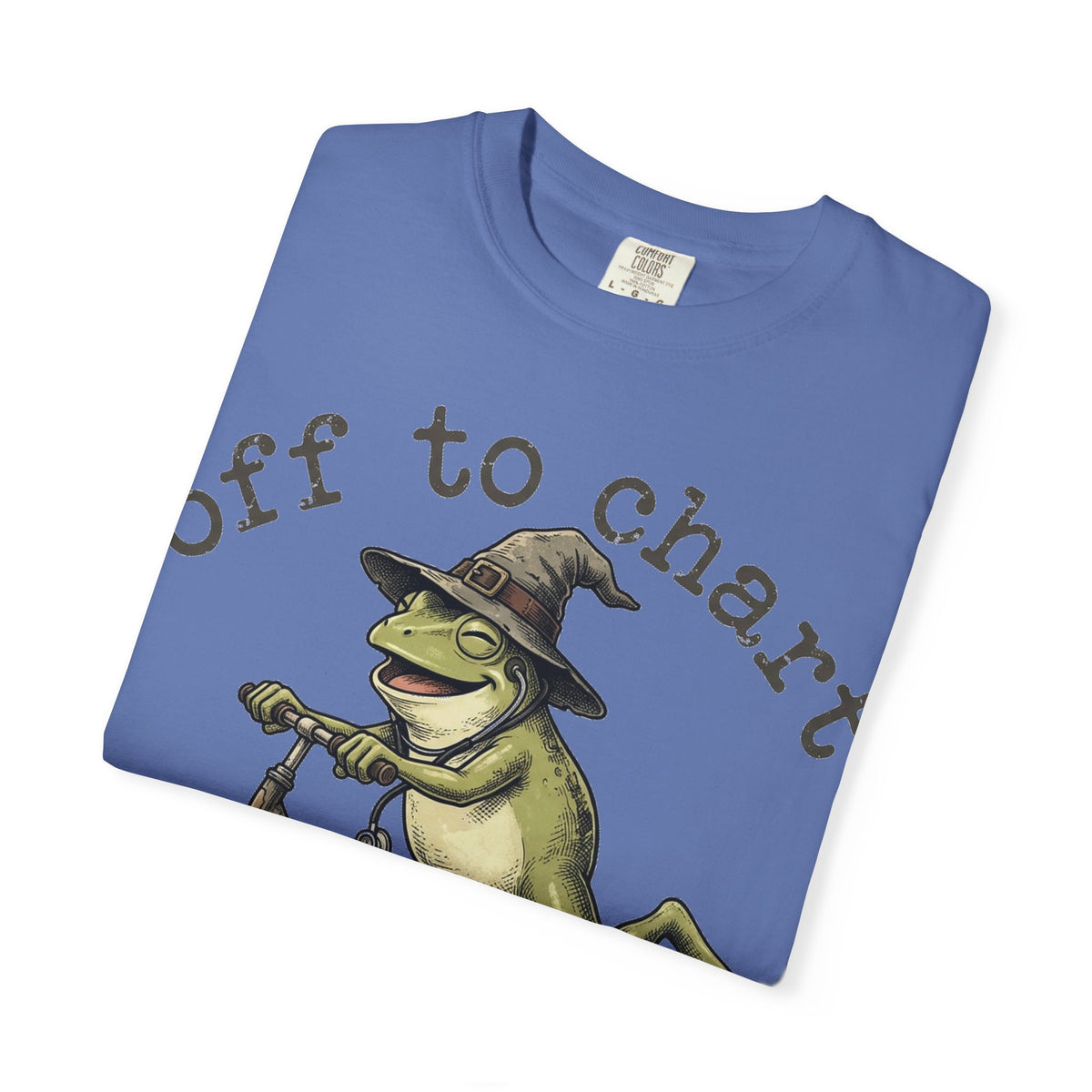 Off To Chart Grinning Frog Shirt, Nurse Frog Scooter Tee, Funny Charting Shirt, RN Gift