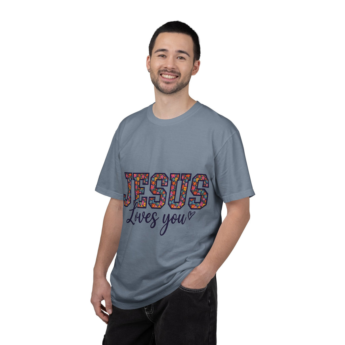 Jesus Loves You Shirt, Floral Varsity Christian Tee, Faith Statement Shirt, Church Gift