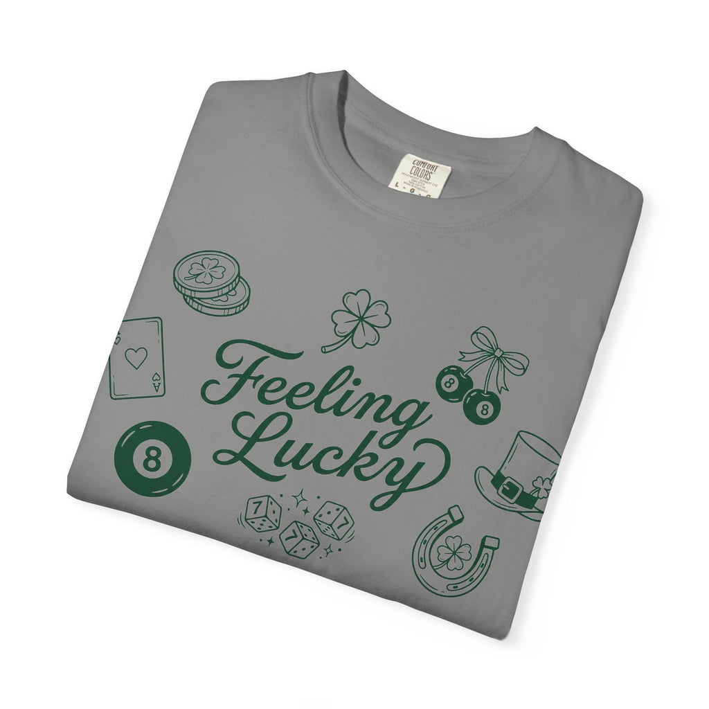 Feeling Lucky Shirt, St Patricks Day Charms Tee, Green Clover Dice Shirt, Lucky Charm Gift