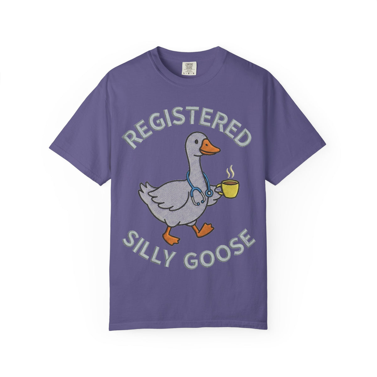 Registered Silly Goose Shirt, Faux Embroidery Nurse Goose Tee, Funny RN Shirt, Nurse Gift