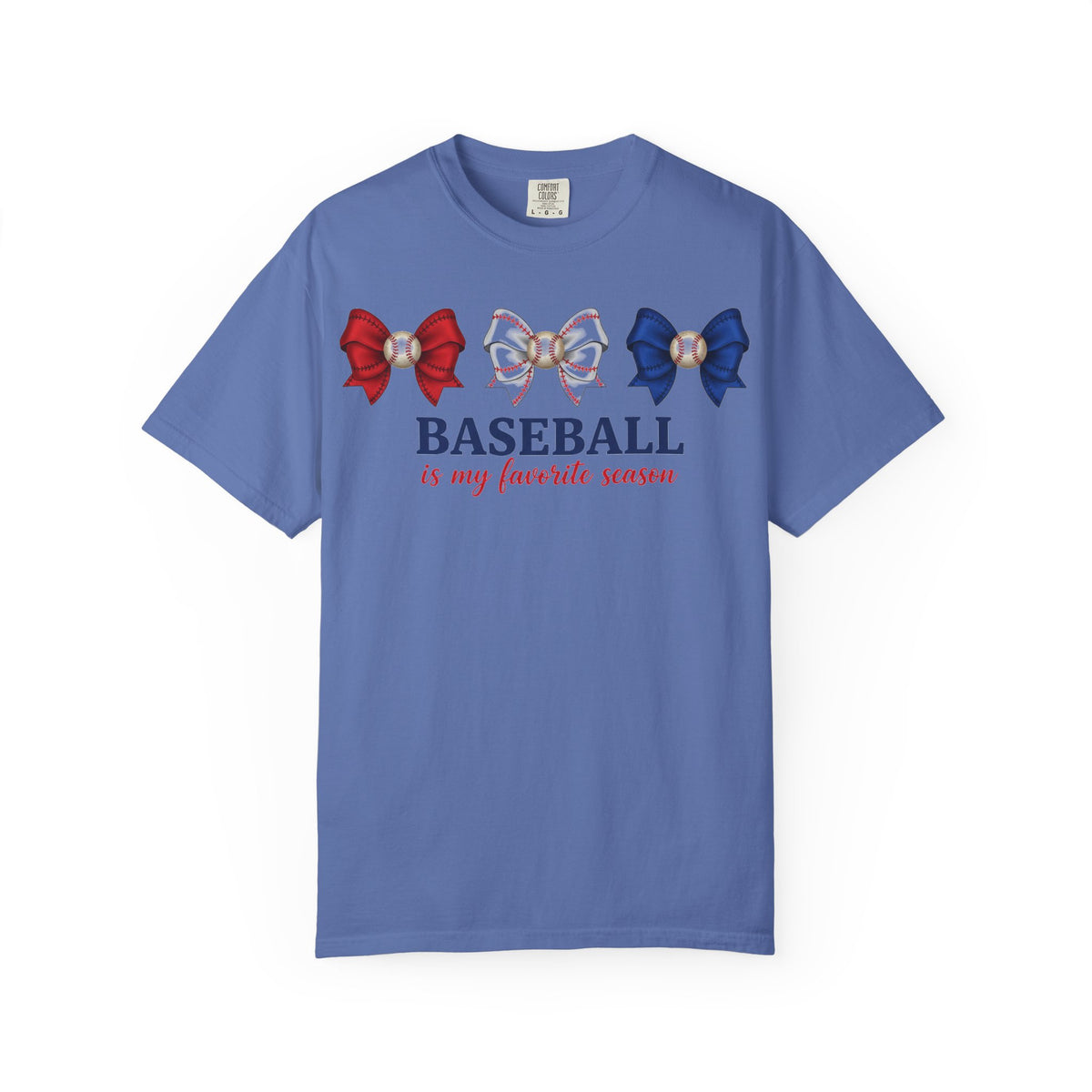 Baseball Is My Favorite Season Shirt, Red White Blue Bows Tee, Baseball Mama Shirt, Opening Day Gift