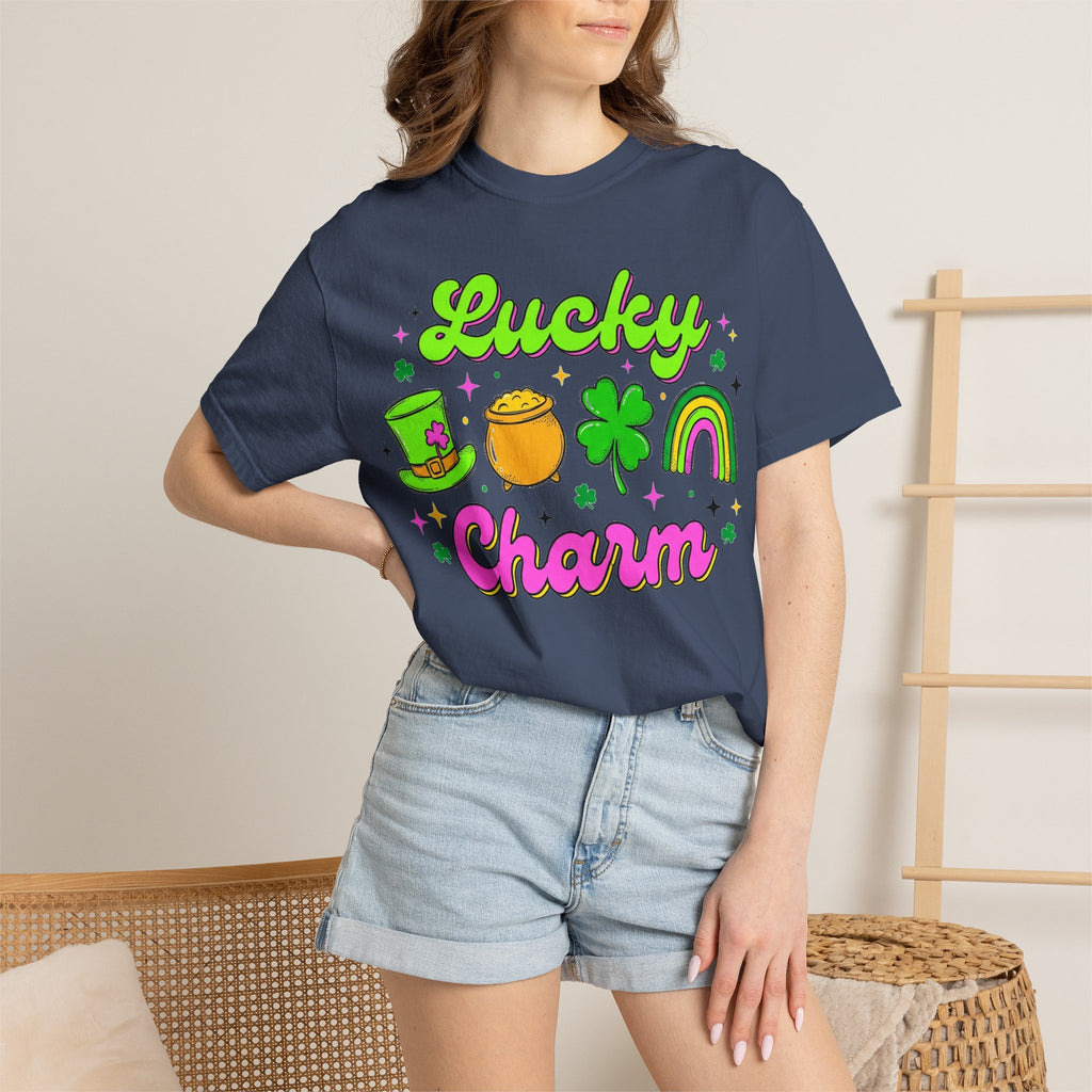 Lucky Charm Shirt, Retro St Patricks Day Doodle Tee, Pot Of Gold Rainbow Shirt, Irish Gift