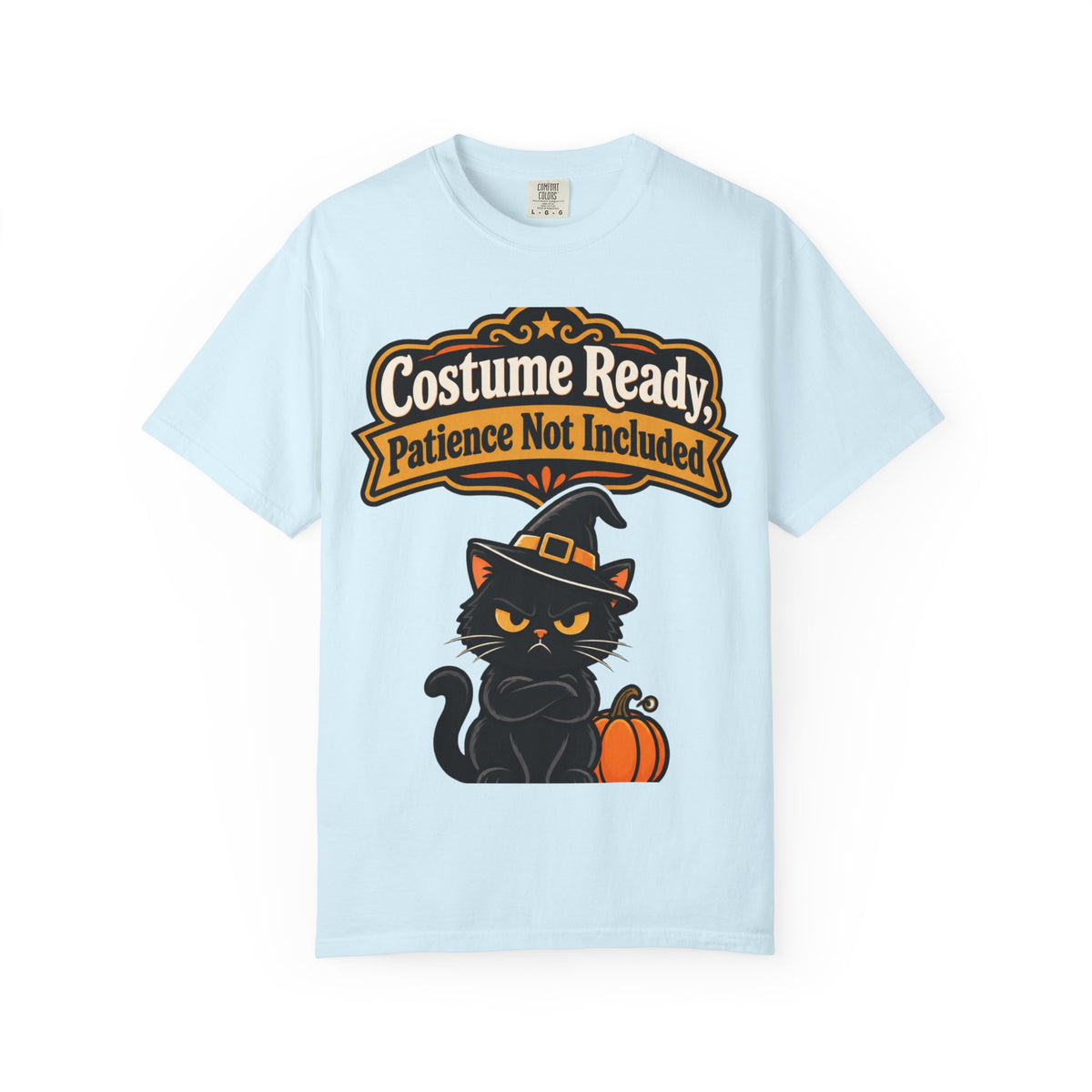 Costume Ready, Patience Not Included Halloween Shirt, Funny Black Cat Tee