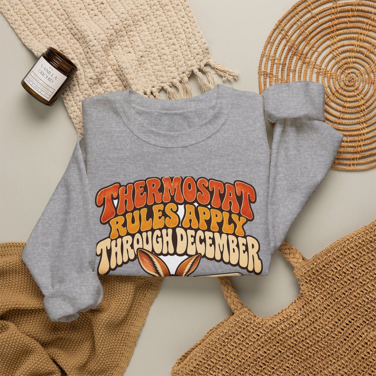 Funny Dad Christmas Gift Thermostat Rules Apply Through December Sweatshirt, Dad Humor Tee, Gift for Dad Husband Father