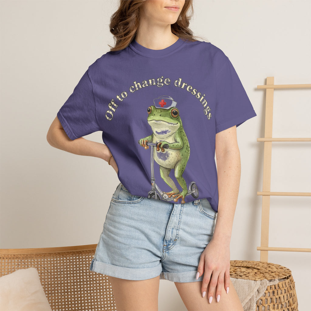 Off To Change Dressings Shirt, Funny Nurse Frog Scooter Tee, Wound Care Nurse Shirt, RN Gift