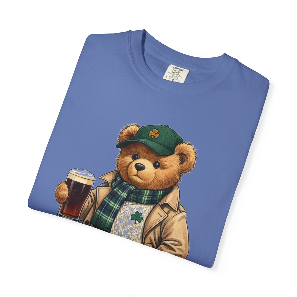 Irish Teddy Bear Trench Coat Shirt, Flat Cap Bear Stout Pint Tee, St Patricks Day Shirt, Irish Gift