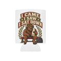I Came I Saw I Sat Down Bison Can Cooler, Funny Beer Can Sleeve, Gym Gift Stocking Stuffer