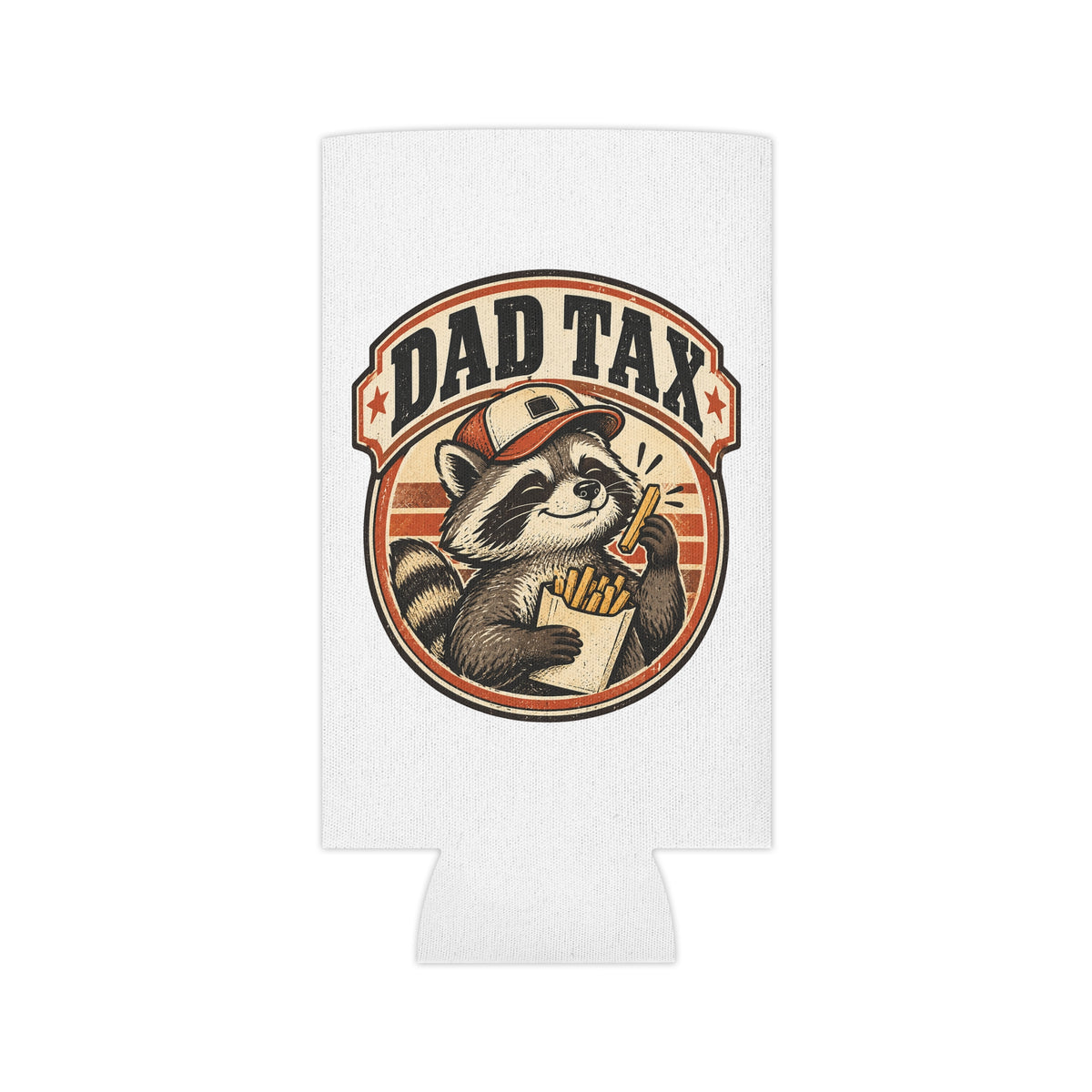 Dad Tax Raccoon Can Cooler, Funny Beer Can Sleeve, Dad Gift Stocking Stuffer