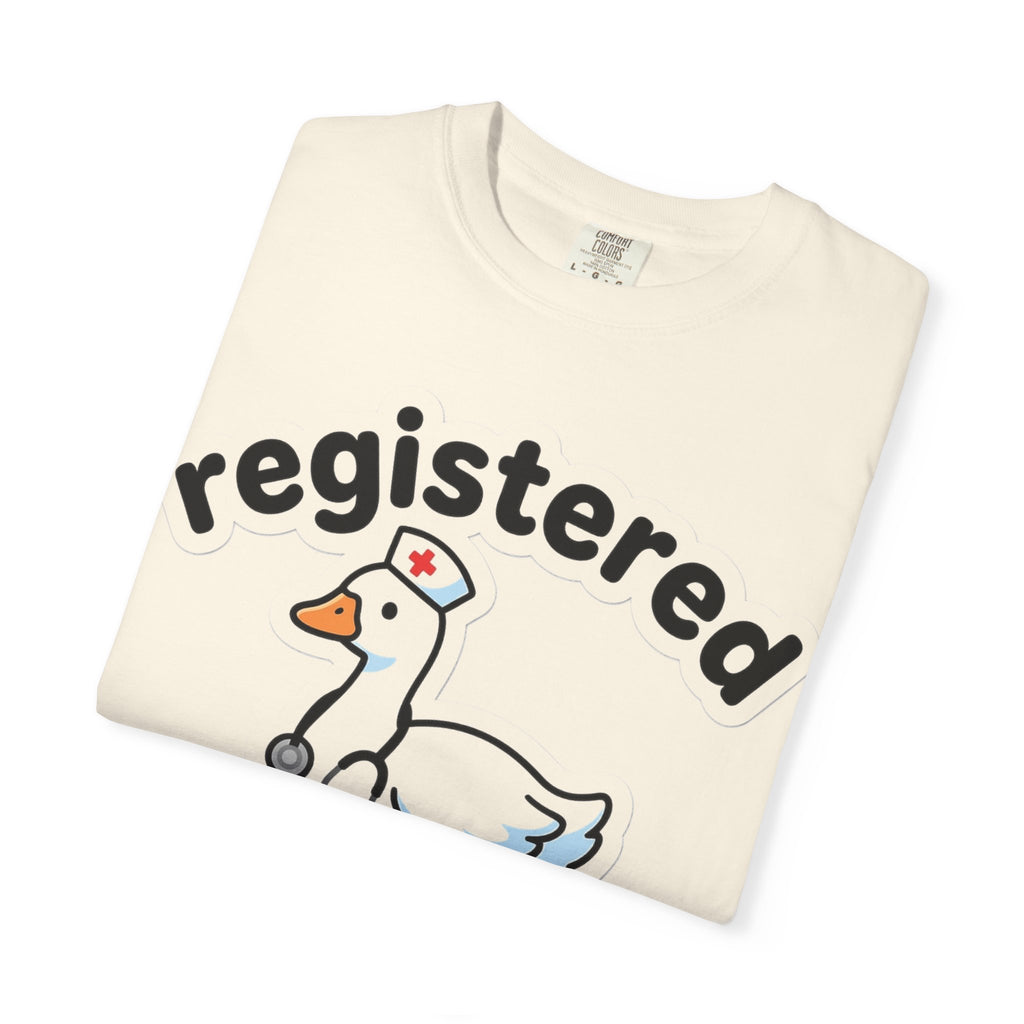 Registered Silly Goose Sticker Style Shirt, Die Cut Nurse Goose Tee, Funny RN Shirt, Nurse Gift