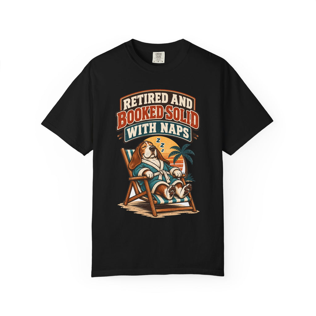 Funny Retirement Shirt Retired And Booked Solid With Naps | Vintage Badge Shirt | Retirement Gift For Him Her