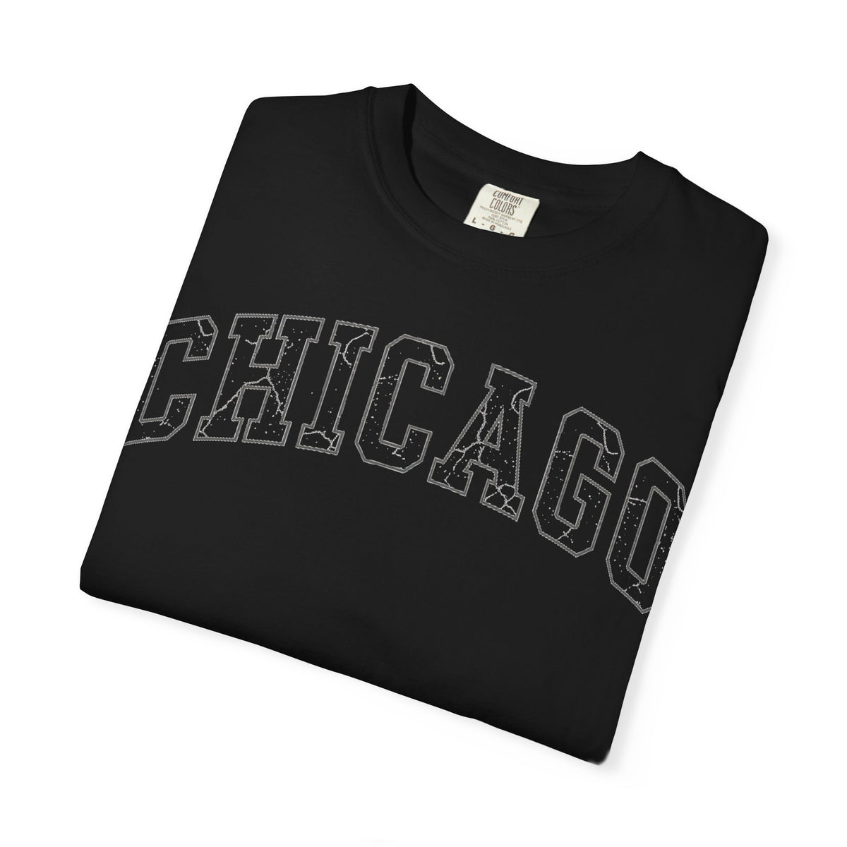 Chicago Outline Varsity Shirt, Minimal Distressed Chicago Tee, Windy City Shirt, Chicago Gift