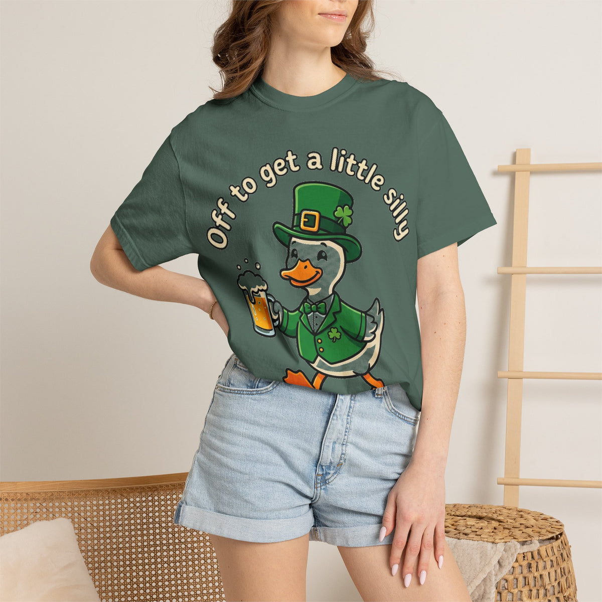 Off To Get A Little Silly Bold Shirt, Leprechaun Duck Beer Tee, Funny St Patricks Day Shirt, Irish Gift