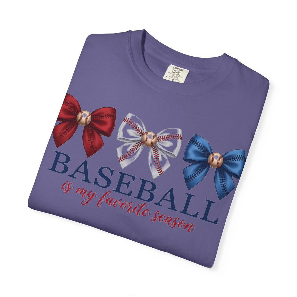 Baseball Is My Favorite Season Shirt, Coquette Baseball Bows Tee, Baseball Mom Shirt, Game Day Gift