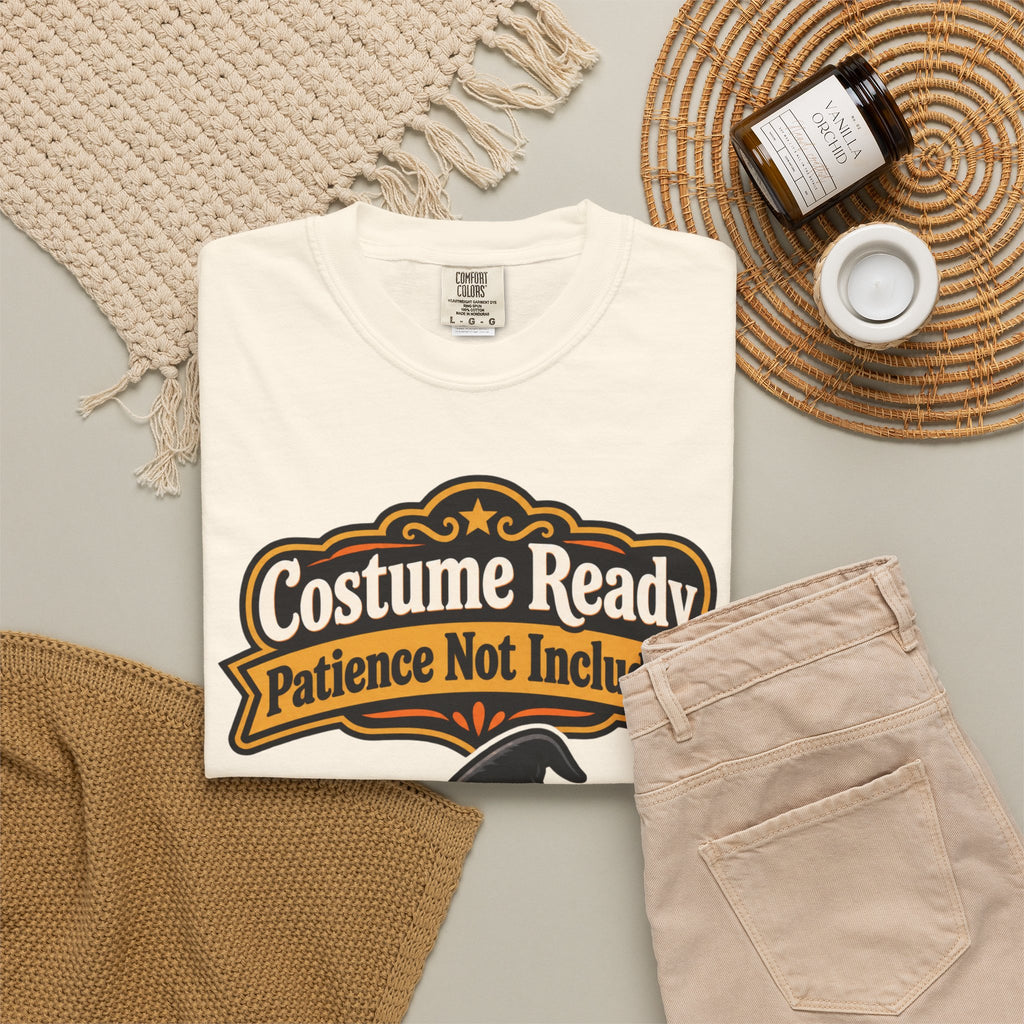 Costume Ready, Patience Not Included Halloween Shirt, Funny Black Cat Tee