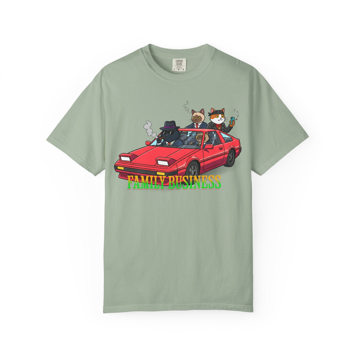 Family Business T-Shirt — Retro Car with Fox Crew Graphic