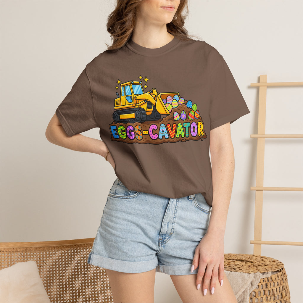 Eggs-Cavator Shirt, Funny Easter Digger Tee, Construction Easter Egg Shirt, Toddler Boy Easter Gift