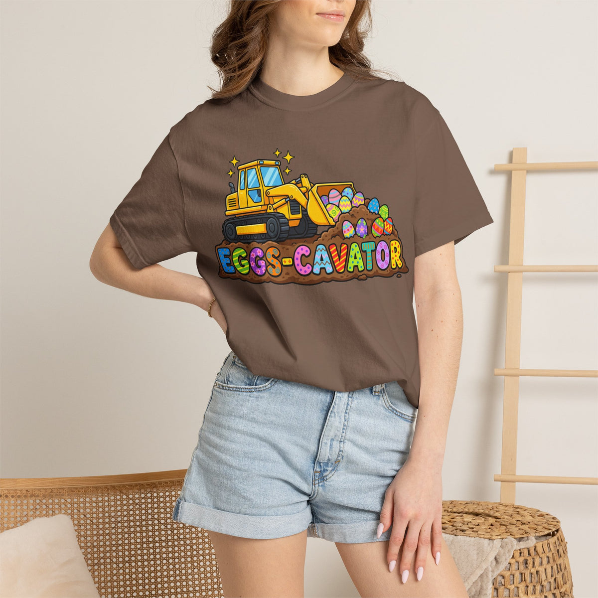 Eggs-Cavator Shirt, Funny Easter Digger Tee, Construction Easter Egg Shirt, Toddler Boy Easter Gift