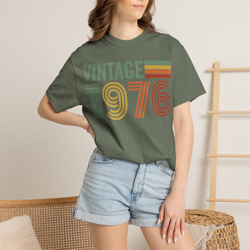 Vintage 1976 Wide Shirt, Retro Striped Birth Year Tee, 50th Birthday Shirt, 1976 Gift