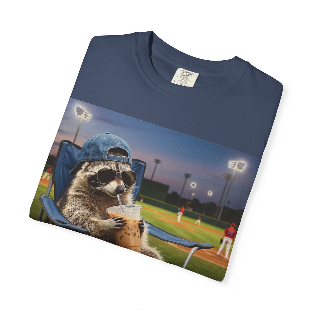 I Live Here Now Baseball Raccoon Shirt, Funny Sports Parent Tee, Iced Coffee Raccoon Shirt, Baseball Mom Gift