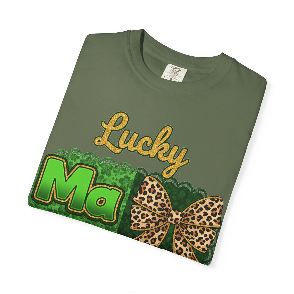 Lucky Mama Quad Shirt, Shamrock Leopard Bow Tee, St Patricks Day Mom Shirt, Irish Mama Gift