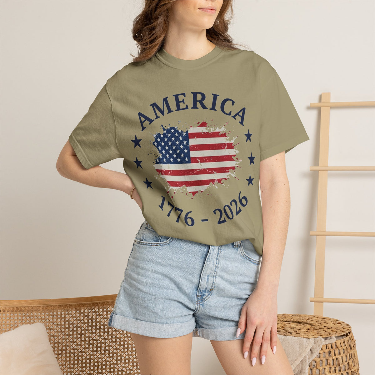 America 1776 2026 Shirt, Distressed Flag Oval Tee, Patriotic 250th Anniversary Shirt, Fourth Of July Gift