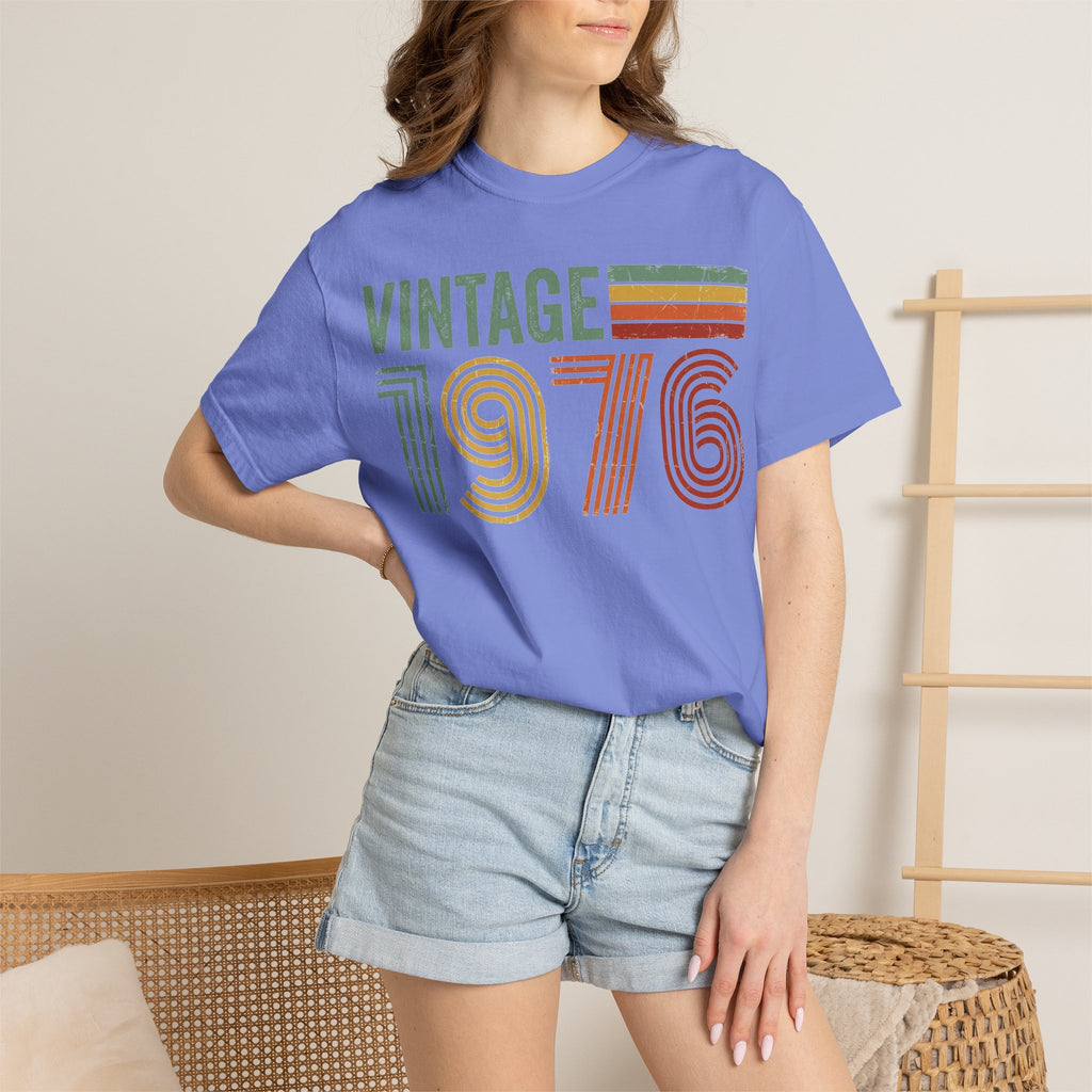 Vintage 1976 Shirt, Retro Stripe 50th Birthday Tee, Born In 1976 Shirt, Birthday Gift