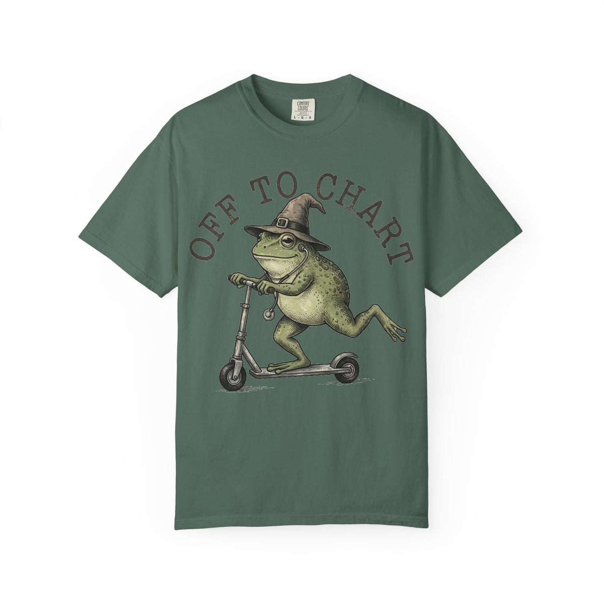 Off To Chart Bold Shirt, Engraved Frog Nurse Scooter Tee, Funny Night Shift Shirt, Nurse Gift