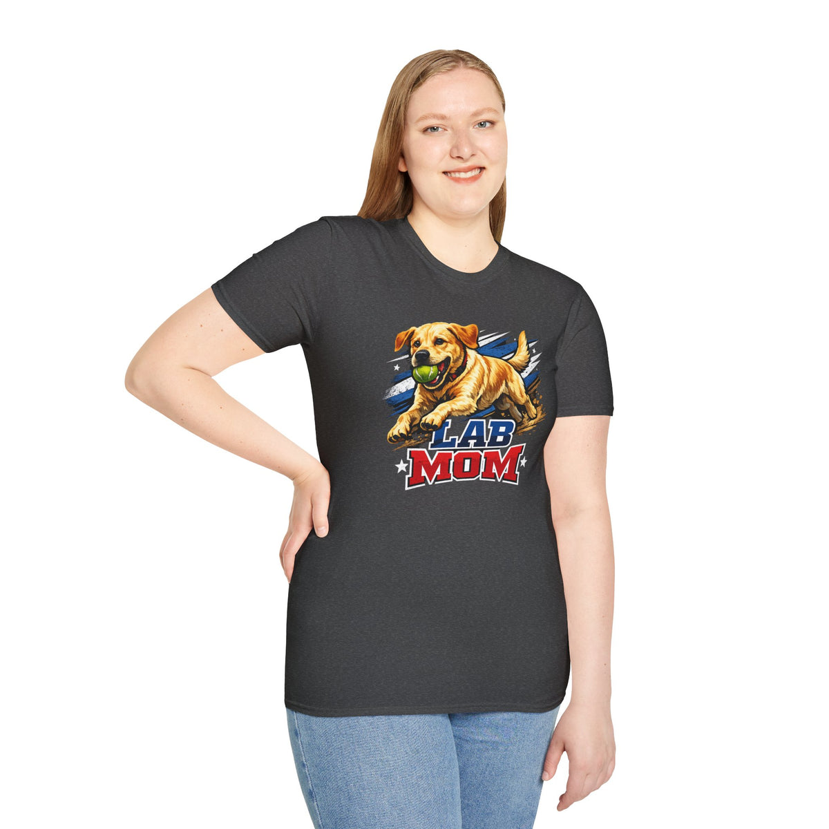 Lab Mom T-Shirt – Cute Yellow Labrador Graphic Tee for Dog Lovers