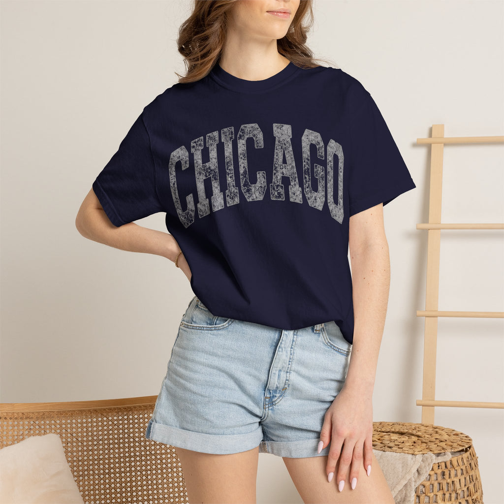 Chicago Vintage Shirt, Distressed Varsity Chicago Tee, Illinois Home City Shirt, Chicago Gift