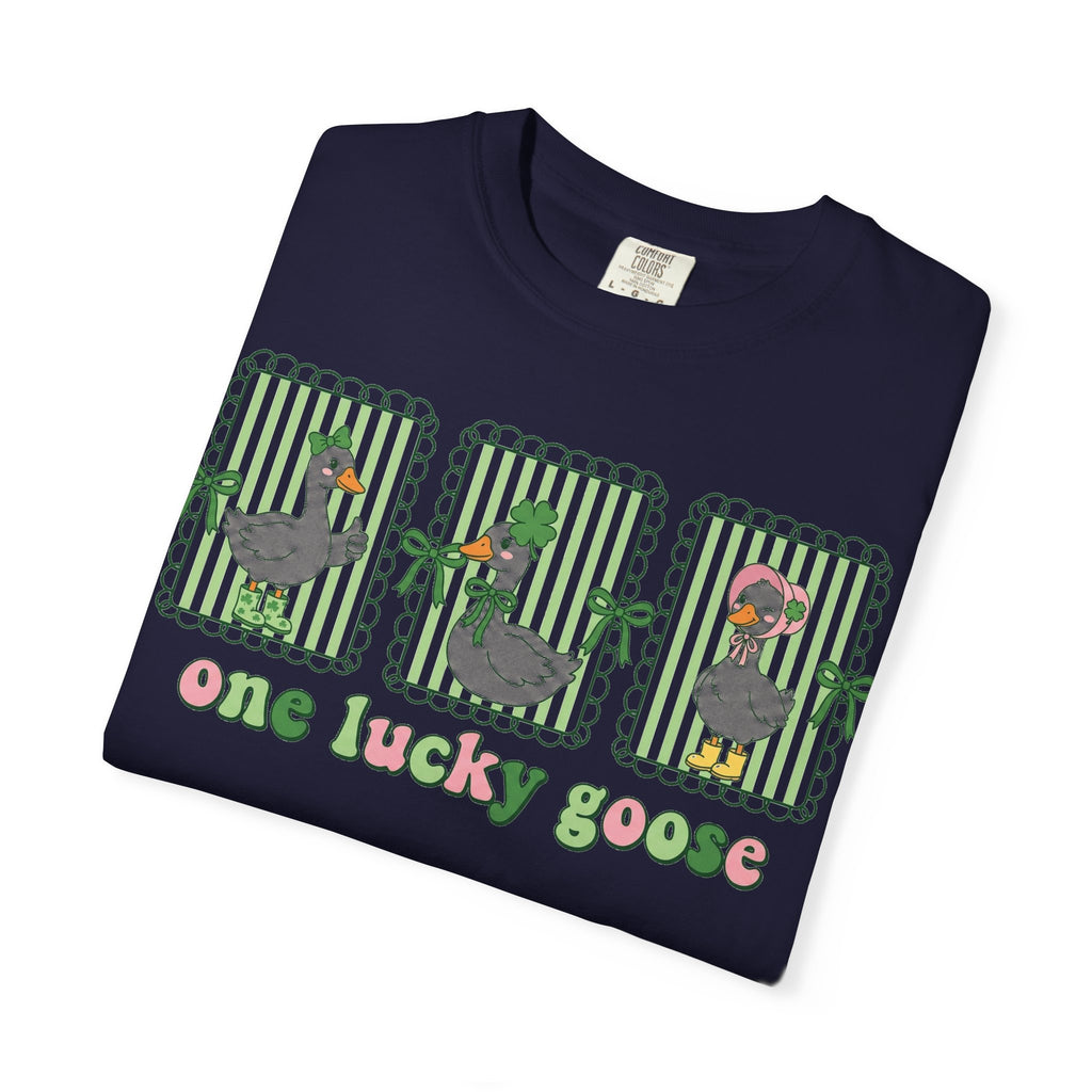 One Lucky Goose Shirt, St Patricks Day Goose Trio Tee, Funny Irish Shirt, Shamrock Gift