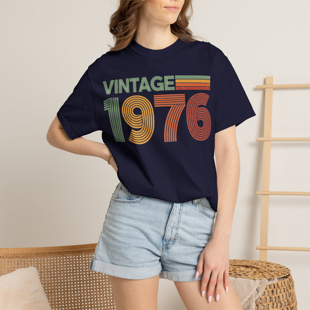 Vintage 1976 Classic Shirt, Seventies Stripe Birthday Tee, Born In 1976 Shirt, 50th Birthday Gift