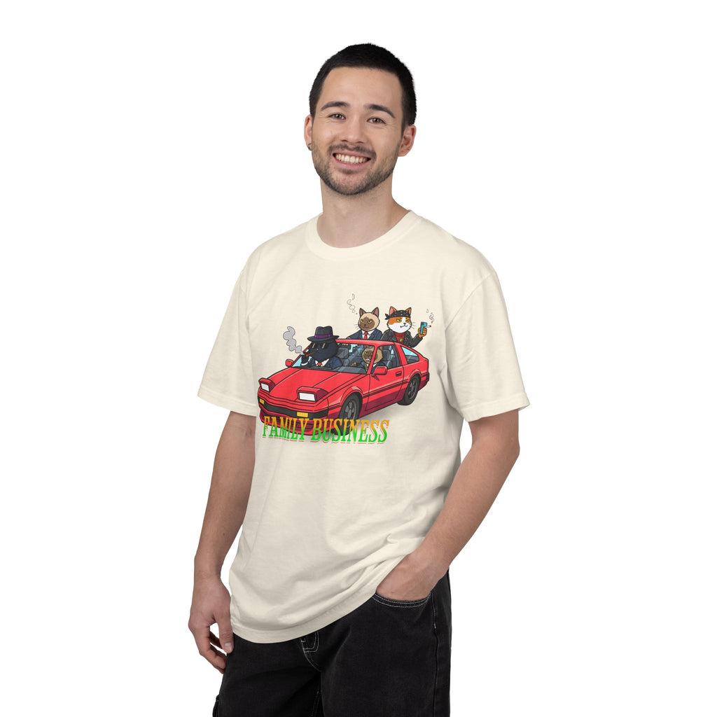 Family Business T-Shirt — Retro Car with Fox Crew Graphic