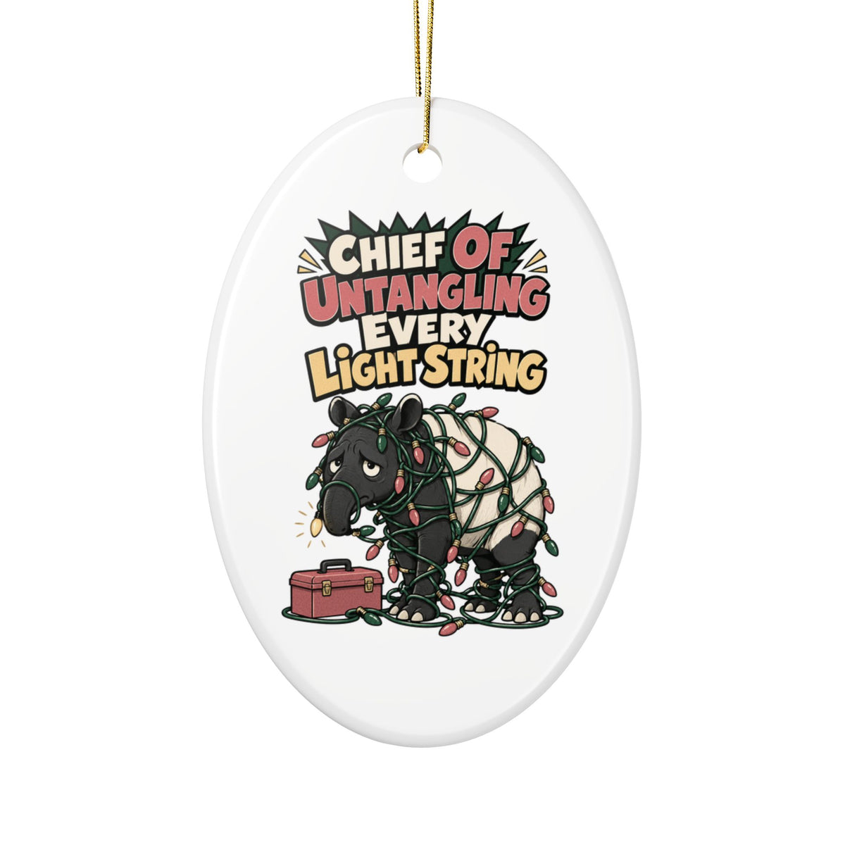 Chief Of Untangling Every Light String Ornament, Funny Dad Christmas Gift, Secret Santa Stocking Stuffer, Ceramic Christmas Ornament 2026