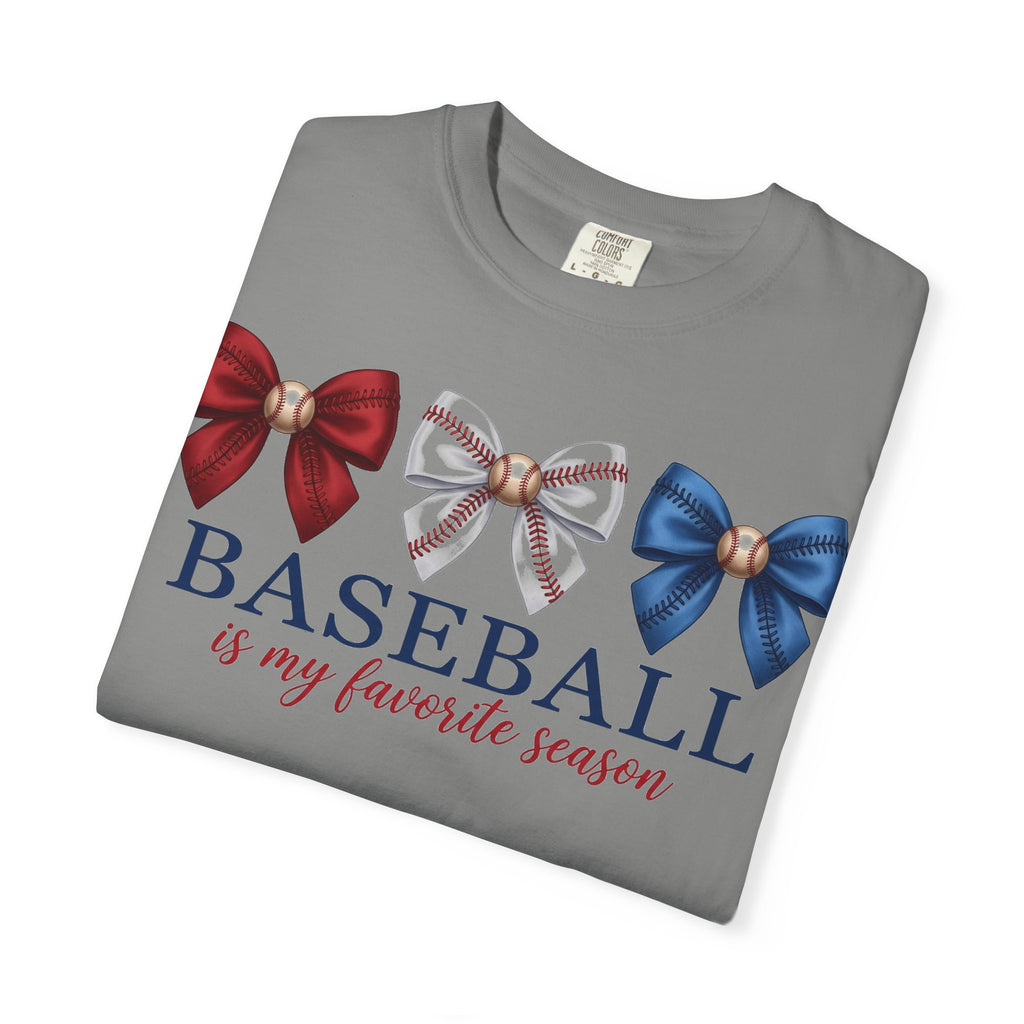 Baseball Is My Favorite Season Shirt, Coquette Baseball Bows Tee, Baseball Mom Shirt, Game Day Gift