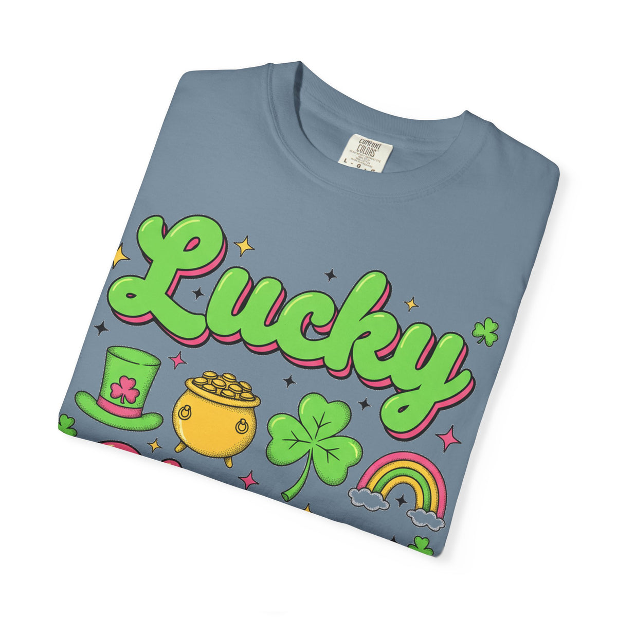 Lucky Charm Pink Shirt, Groovy St Patricks Day Tee, Rainbow Clover Shirt, Irish Gift