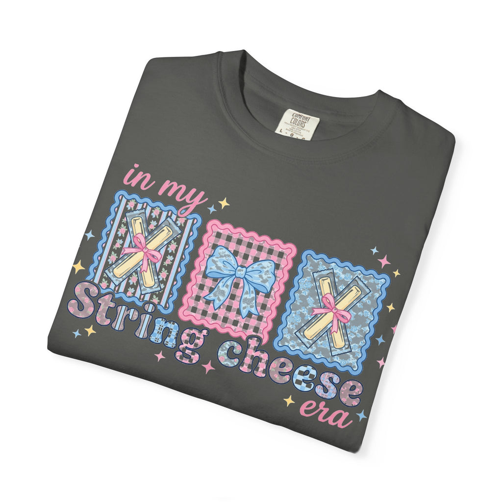 In My String Cheese Era Bow Shirt, Pastel Coquette Snack Tee, Funny Cheese Lover Shirt, Cute Gift