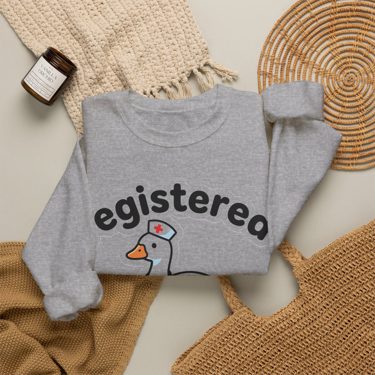 Registered Silly Goose Nurse Sweatshirt, Cute Goose Nurse Cap Sweatshirt, Funny Nurse Gift, Nursing Student Sweatshirt, RN Graduation Gift,