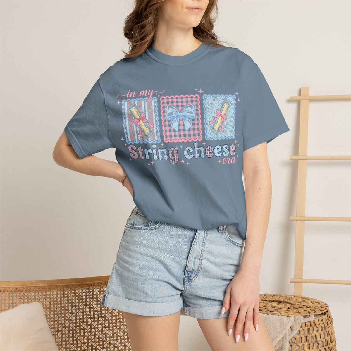 In My String Cheese Era Shirt, Coquette Bow Snack Tee, Funny Girl Dinner Shirt, Cute Gift