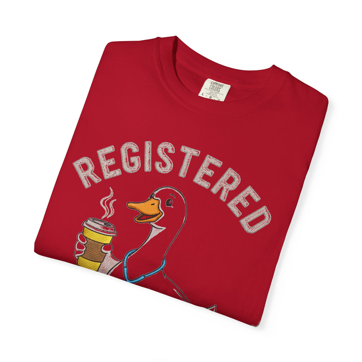 Registered Silly Goose Coffee Cup Shirt, Faux Stitch Nurse Goose Tee, Funny Nurse Shirt, RN Gift