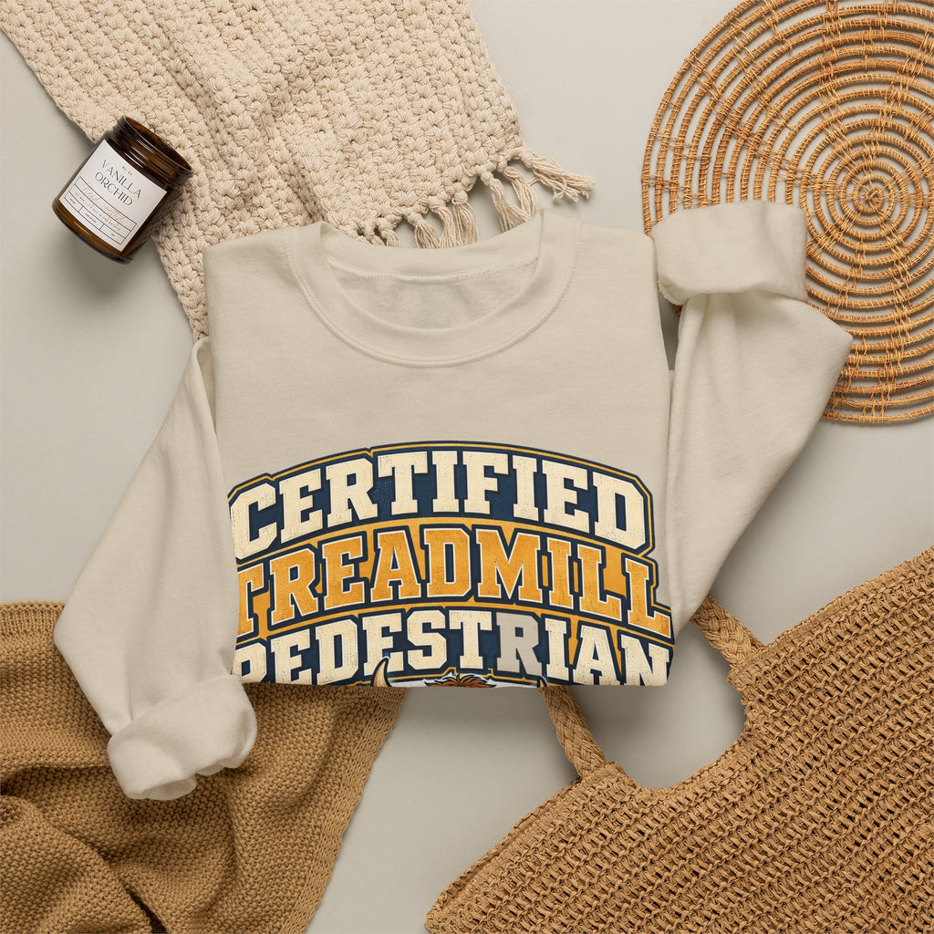 Funny Gym Sweatshirt Certified Treadmill Pedestrian Yak Sweatshirt, Gym Gift For Men Women, Weightlifting Humor Sweatshirt