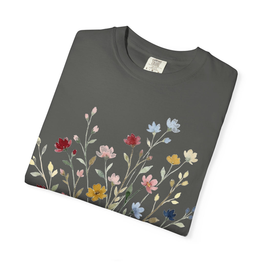Watercolor Wildflower Spray Shirt, Painted Meadow Bouquet Tee, Cottagecore Floral Shirt, Garden Gift