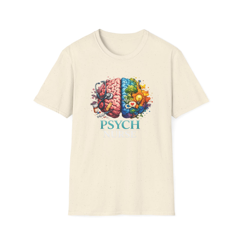 Psych Brain Split Art T-Shirt — Colorful Left & Right Brain Graphic Tee